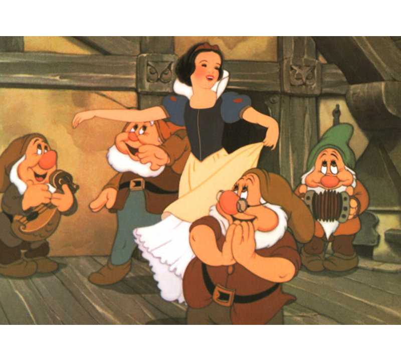 Snow White with Dwarfs, 35" H x 48" W