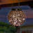 Exhart Solar Round Glass and Metal Hanging Lantern with 15 Cool White LED Firefly String Lights, 7 by 21"-2118166491