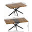 Table de salle à manger rectangulaire de 55,11 po à 70,86 po, table de salle à manger extensible, base en fer fin noir et sable-2075093269