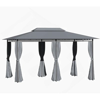 Outdoor Gazebo Canopy Shelter,Patio Gazebo,With Netting,Vented Roof