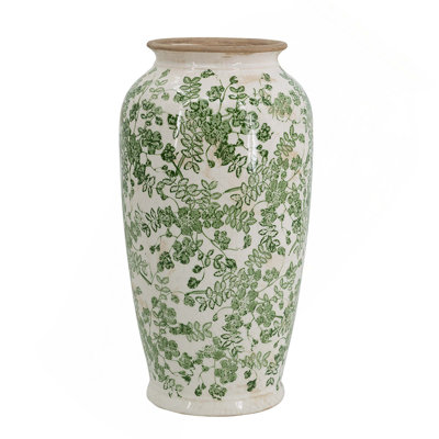 Masterfully Crafted Ceramic Vase With Delicate Floral Patterns For Home Centerpiece Decoration