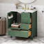 Ensemble de meuble-lavabo avec lavabo, armoire de rangement pour salle de bain avec porte à fermeture en douceur, 3 tiroirs à fermeture en douceur et plateau amovible, structure en bois massif-112897607