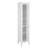 Benicio Freestanding Linen Accent Tower Cabinet with Faux Louvred Doors and Adjustable Shelf-355537215