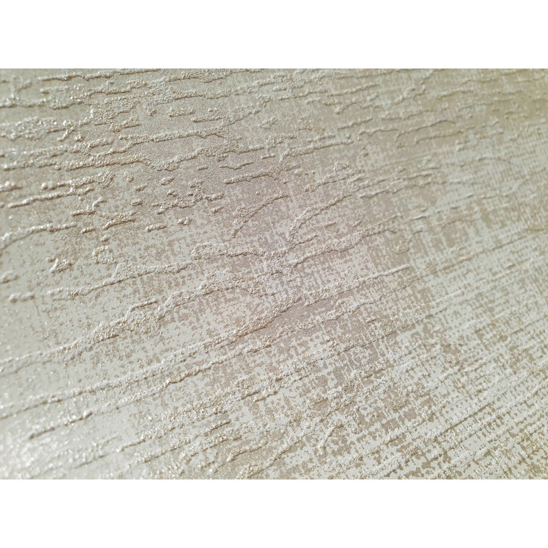 Universe Mercury Metallic Plain Texture Design Wallpaper Roll, Cream