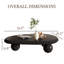 51" Oval Cream Black Brown Modern Coffee Table with Three Round Legs-380611242-386511748