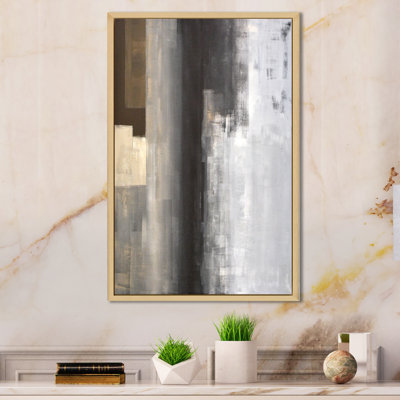 " Brown Meets Gray Abstract Art VI " Painting Print
