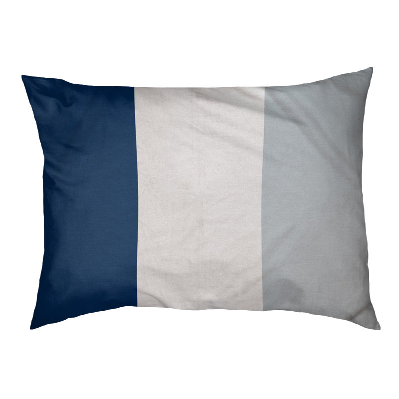 Coussin Detroit, Extra Large (50" W x 40" D x 17" H), Navy Blue/White/Silver