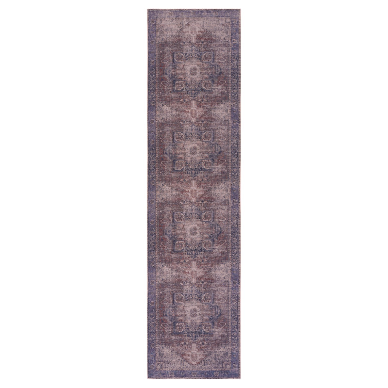 Low-Pile Washable Area Rug Runner 2'6''X10' For Living Room, Bedroom, Kitchen  Burgundy  - Non-Slip, Non-Shedding, Useful Application 2'6''X10', Non-Slip Strong