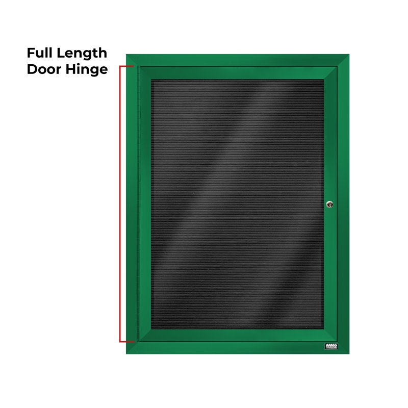 Tableau d'affichage mural fermé pour armoire d'annuaire, Vert thermolaqué, Un, H 24 po x l 18 po