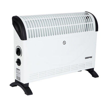 GEEPAS Convector Heater 2000W | Portable Free-Standing Electric Heater for Home with 3 Heat Settings | Variable Thermostat Quiet Operation Energy-Efficient & Safe Heating | 2 Year Warranty White