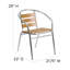 Chaises de patio empilables modernes en aluminium à dossier à lattes Chrisoula-92076298