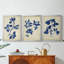 Indigo Leaf Study IV - Toile tendue avec châssis sur mesure - 3 pièces-2135087835-2135087847