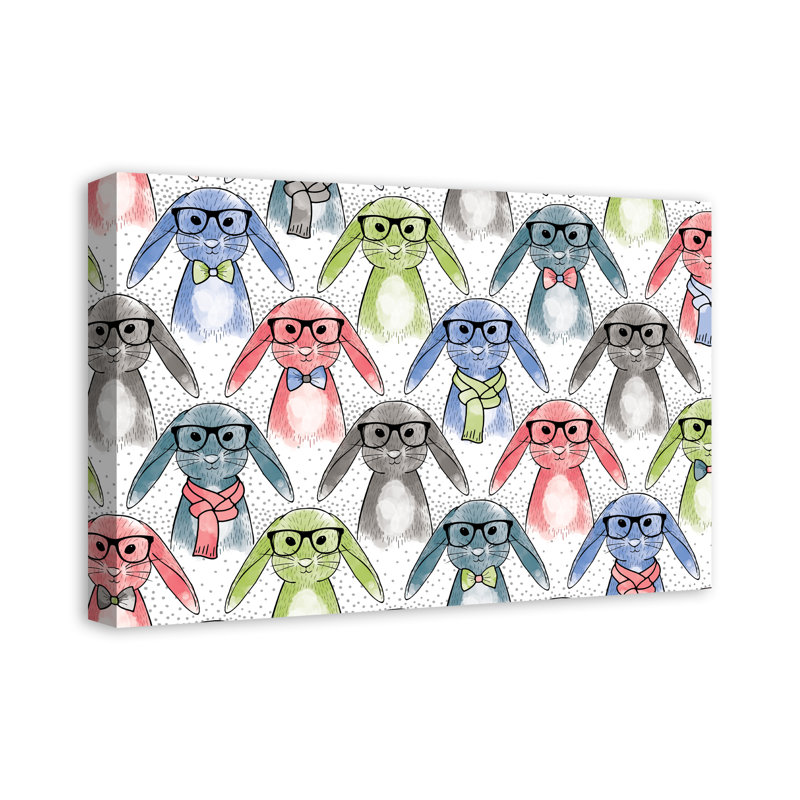 Art sur toile hipster bunnies Blevins, H 16 po x l 24 po x P 1,25 po