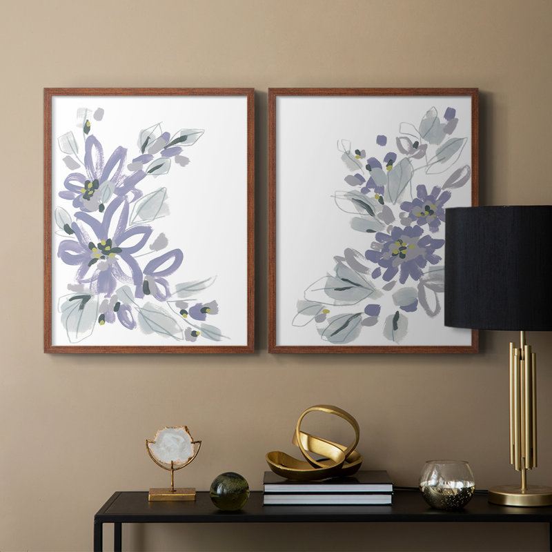 «Periwinkle Patch I», reproduction encadrée de qualité supérieure - prête à être accrochée - aucun clou requis - aucun clou requis