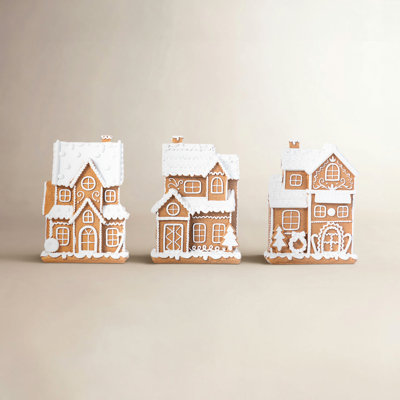 3-Piece Gingerbread House Tabletop Decor