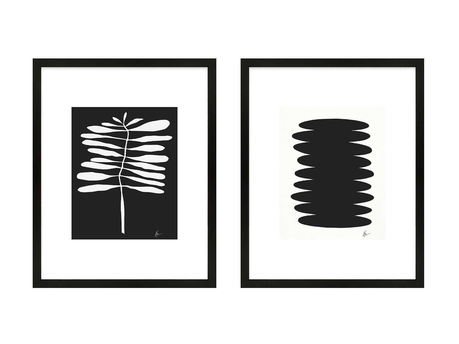 Flora 5&6 by Lee Lessem, Black Framed, 25" H x 40" W x 1.25" D