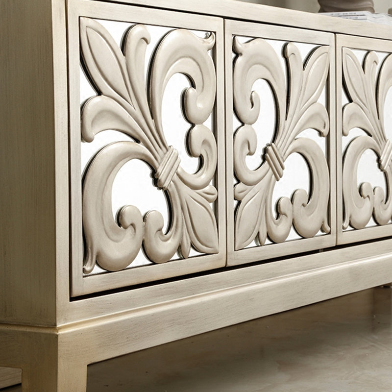 Meuble télé de style européen rétro sculpté, 72.05"