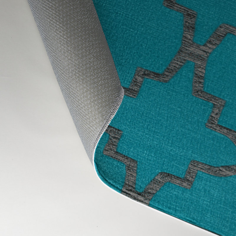Tapis bleu intérieur et extérieur Trellis, Rectangle 5 pi x 7 pi