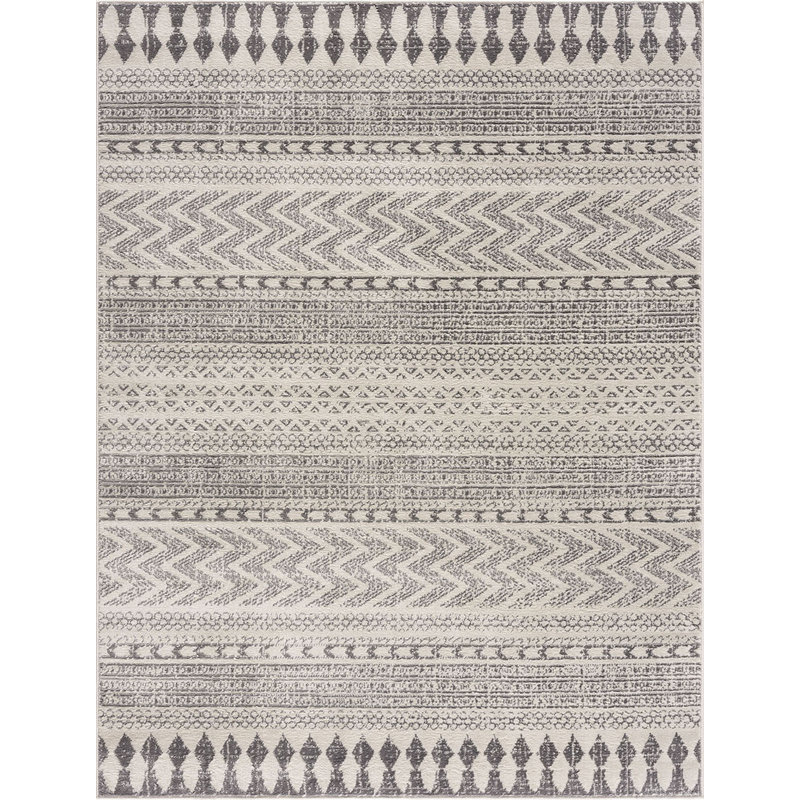 Tapis géométrique ivoire / gris Mcgrane, Rectangle 3 pi 11 po x 5 pi 7 po