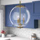 Patterson 3 Light Metal Dimmable Globe Chandelier