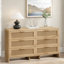 Commode 6 tiroirs en rotin avec coin en arc-1162745288