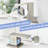 3 Hole 8 Inch Widespread Stainless Steel Basin Faucet With Double Lever Handles, Side Brushed Nickel Bathroom Supply Line, , Manual Operation