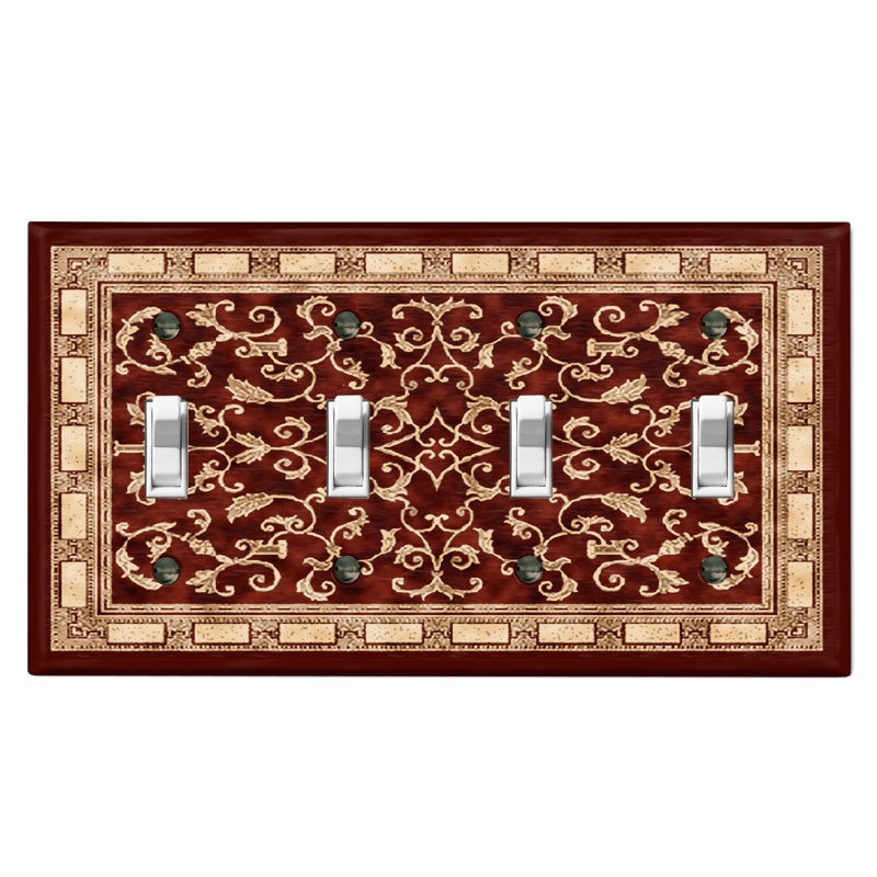 Plaque murale élégante à 4 bandes Elegant Beige Red