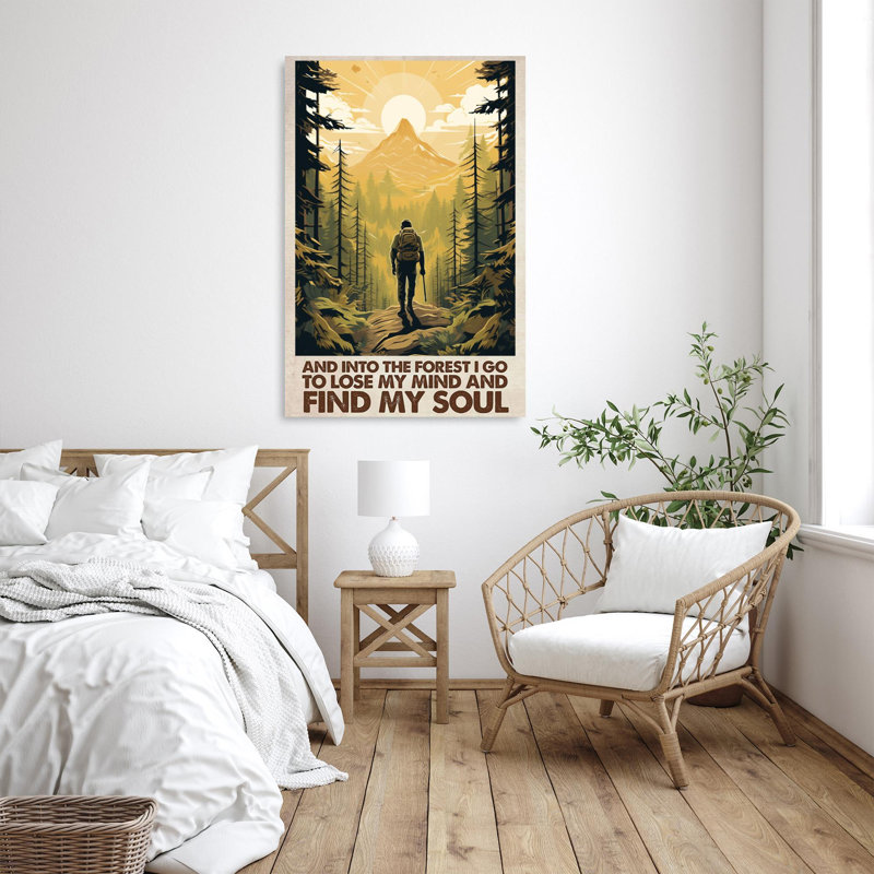 Hiking And Into The Forest, H 36 po x l 24 po x P 1,25 po