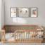 Structure de lit en bois avec clôture-877479462