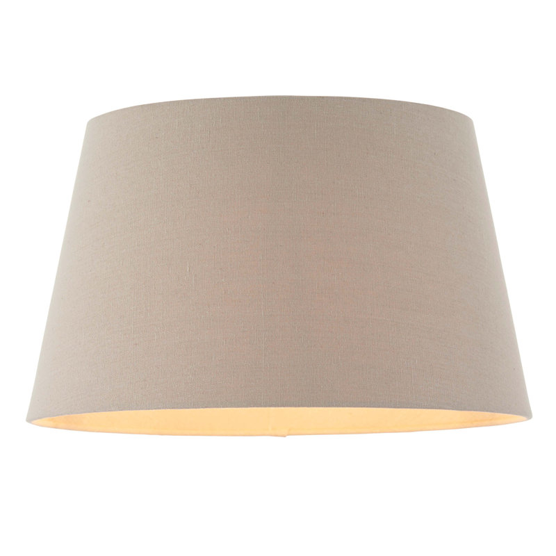Orpington Fabric Drum Lamp Shade, Grey, 22cm H x 35.5cm W x 35.5cm D
