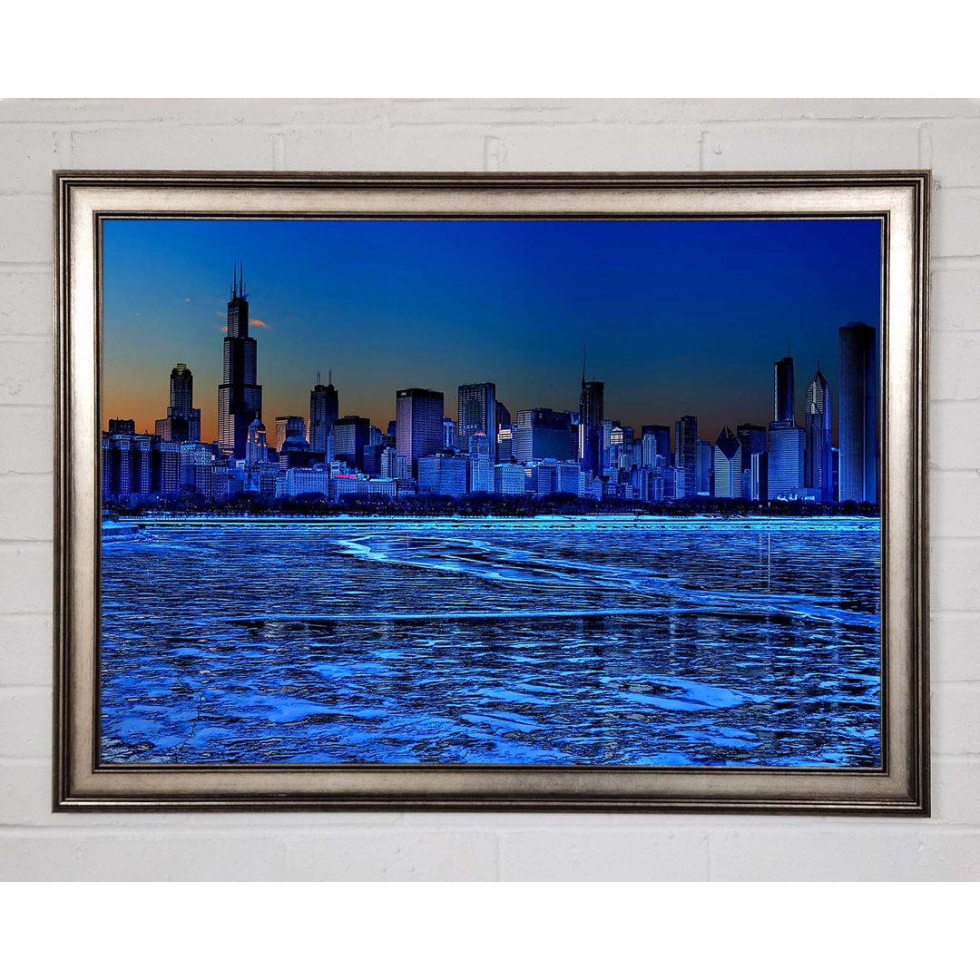 Chicago Ice Blue Waters - Einzelner Bilderrahmen Kunstdrucke