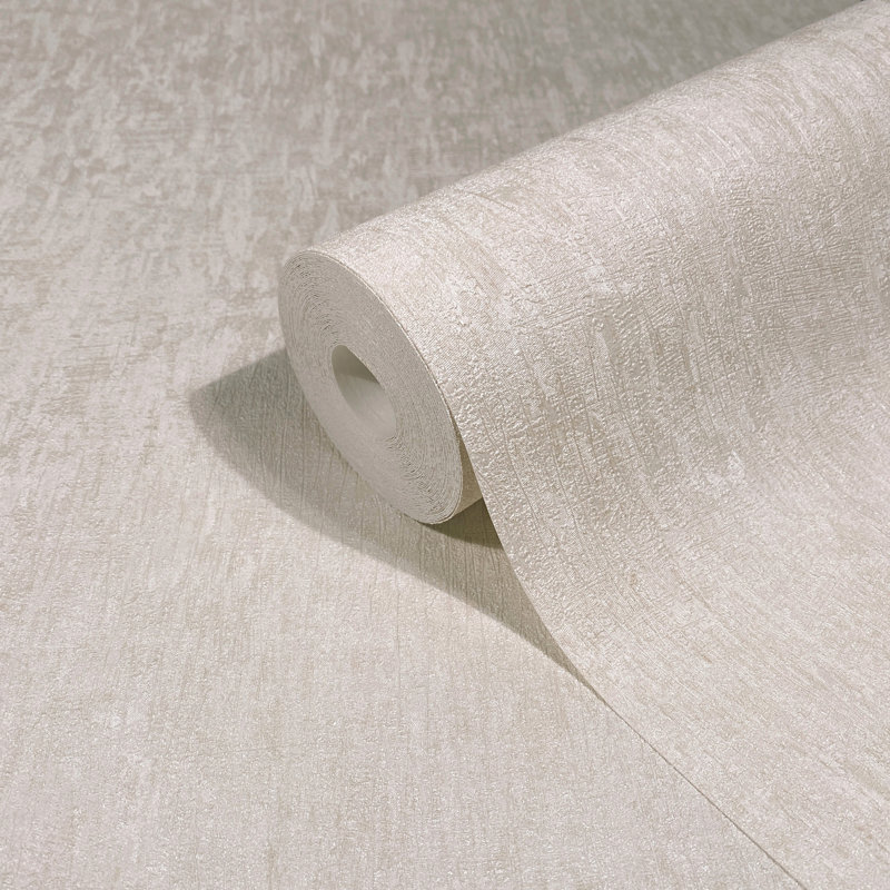 Papier peint délavé crème Dustan, Crème, crème