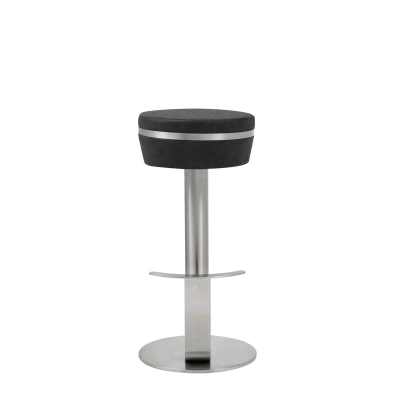 Upholstered Counter Stool with Stainless Steel Frame