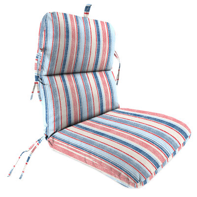22" x 45" Outdoor Chair Cushion with Ties and Loop