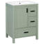 Meuble-lavabo moderne avec lavabo en céramique, porte à fermeture douce, tablette de porte double couche et 3 tiroirs-944290313