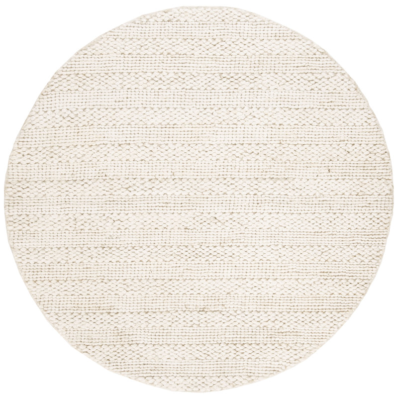Eco-Smart Hand-Woven Bleach Area Rug, Round 8'