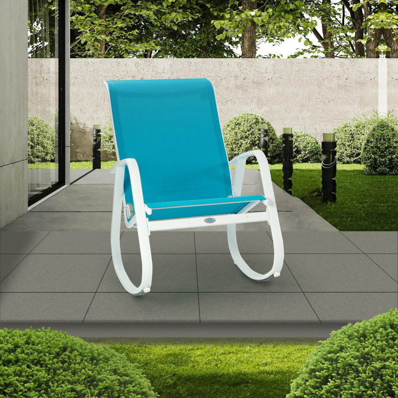 Kozyard Outdoor Contemporary Patio Rocking Sling Chair With Powder ...