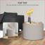 Repose-pieds avec plateau rabattable Rangement pour le salon | Gris clair | Polyester