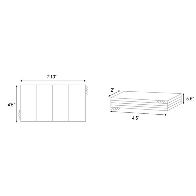 Tapis de jeu bonbon transformable, H 1,50 po x L 94,40 po x l 53,10 po