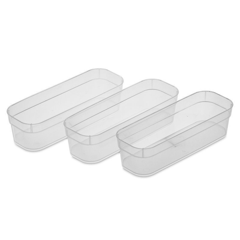 Sterilite Narrow Storage Trays for Desktop & Drawer Organizing, Clear