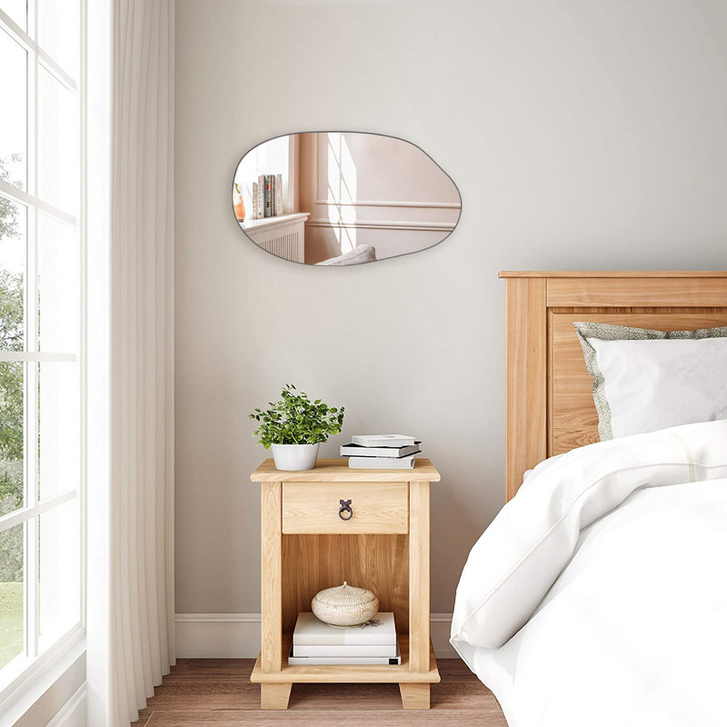 Miroir mural sans cadre, miroir de commode asymétrique décoratif