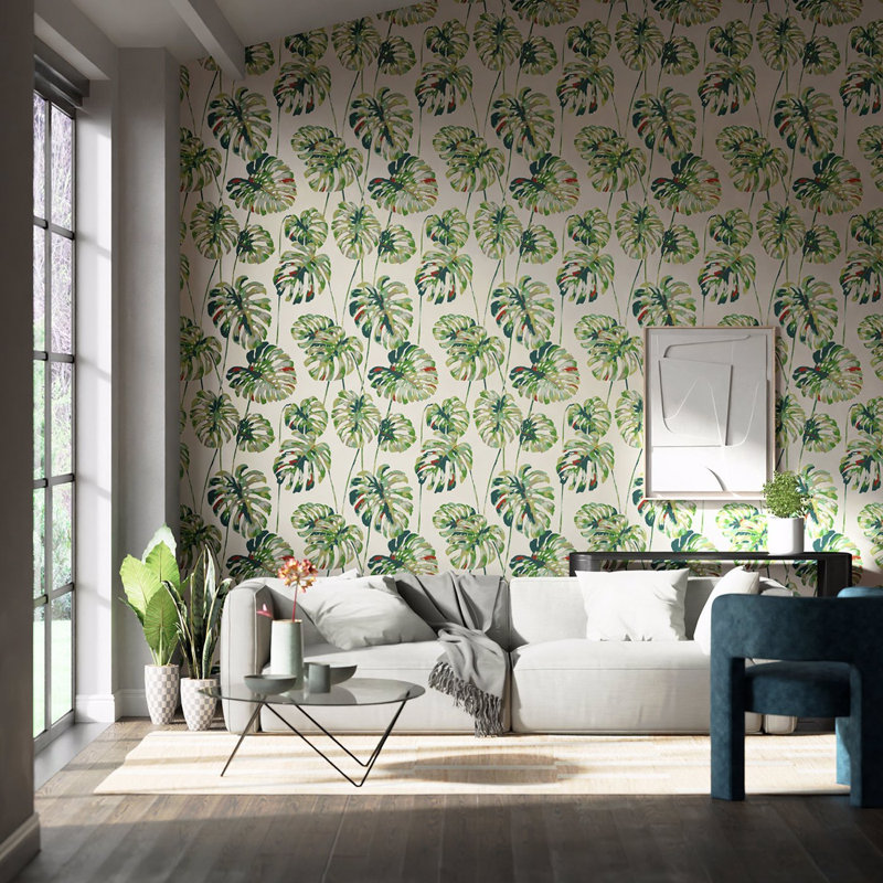 Kelapa 10.05m x 68.6cm Wallpaper Roll, Emerald/Zest