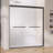 68 To 72 In. W X 75 In. H Double Sliding Shower Door In Matte Black Framed Bypass Alcove Shower Door With Clear Glass-122073610