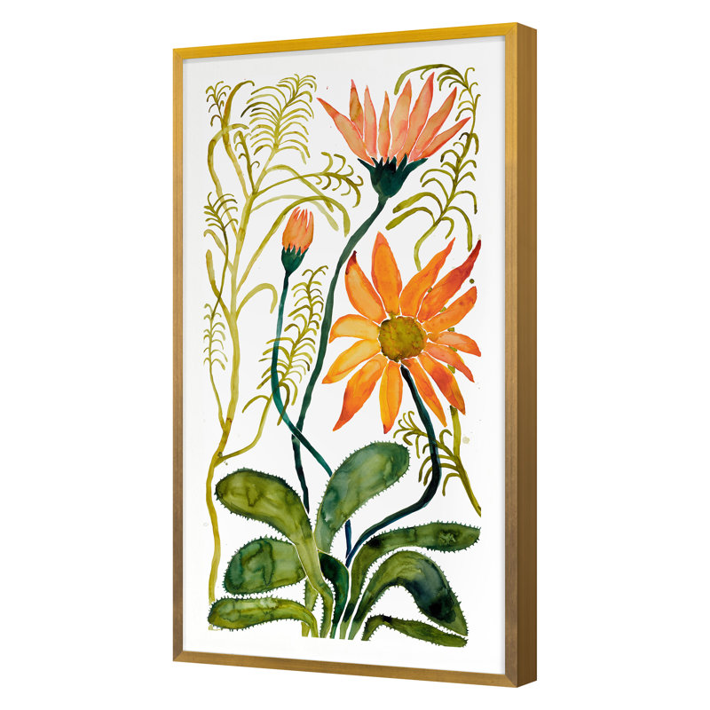 Fleurs sauvages 13 par Judith Bigham - Peinture sur papier, Papier avec cadre doré