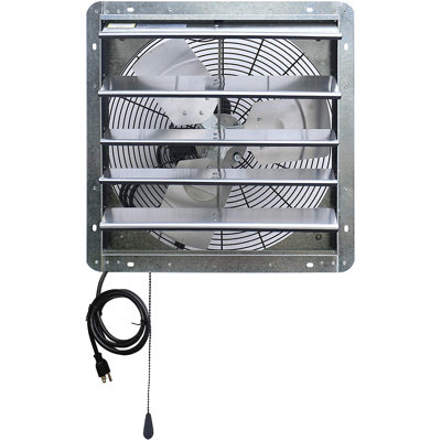 iLIVING ILG8SF18V-T, ventilateur de garage sous le toit avec ventilateur à obturateur de 18 pouces avec thermostat à 3 vitesses et cordon à 3 prises de 6 pieds de long, variable de 18 po, 1736 pi³ / min, zone de couverture de 2600 pieds carrés, argen