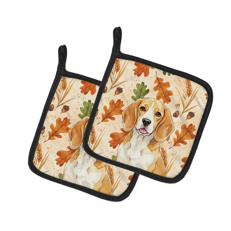 Paire de porte-casseroles citron et blanc Beagle Heirloom