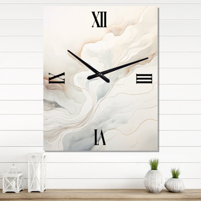 Rivers River Dreams - Horloge murale abstraite en marbre