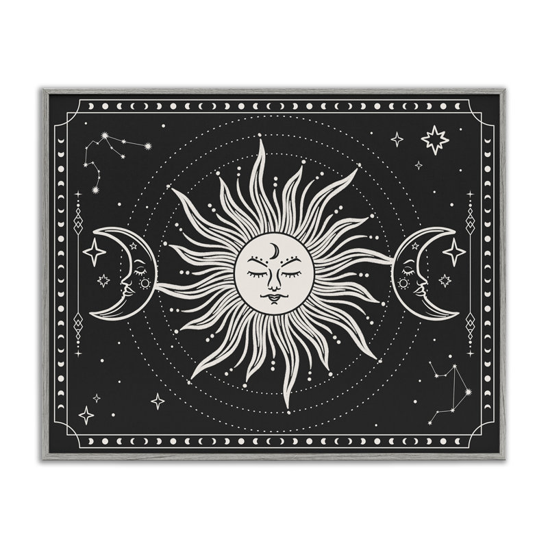 «Astrology Sun & Moon», estampe numérique par JJ Design House LLC, Estampe numérique Farmhouse, H 16 po x l 20 po