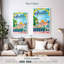 Amalfi Turquoise, affiche rétro sur toile-1795703224