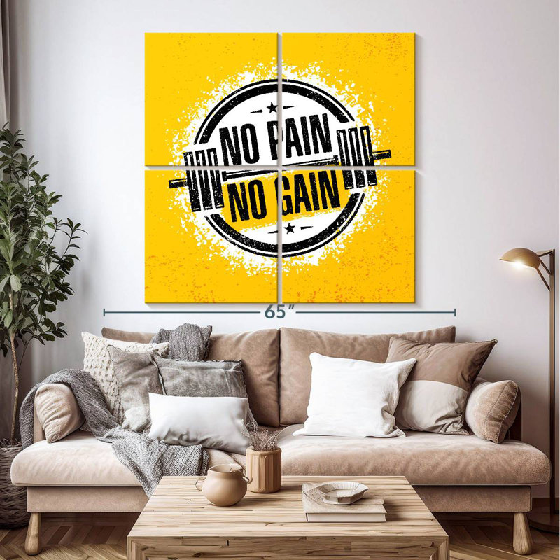 Tergel No Pain No Gain, typographie, H 50 po x l 50 po